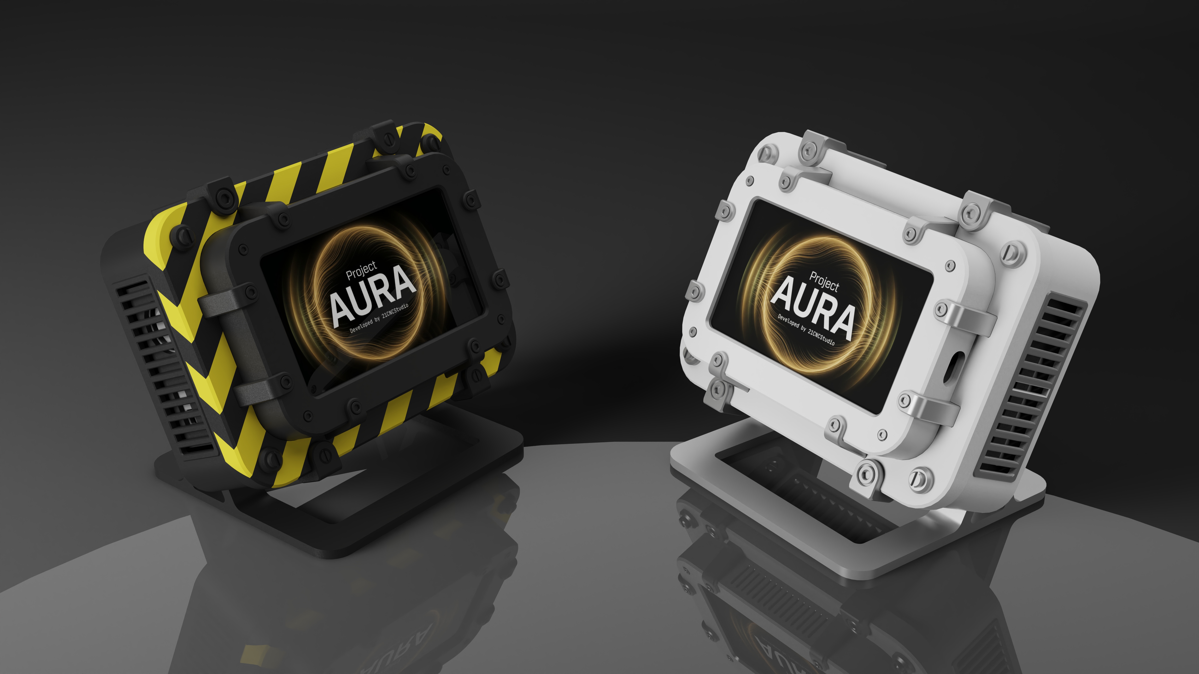 Aura AQ Industrial Enclosure in zwart-geel en wit